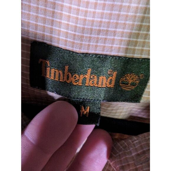 TIMBERLAND Short Sleeve Yellow Shirt Men’s Size Medium - Picture 3 of 7